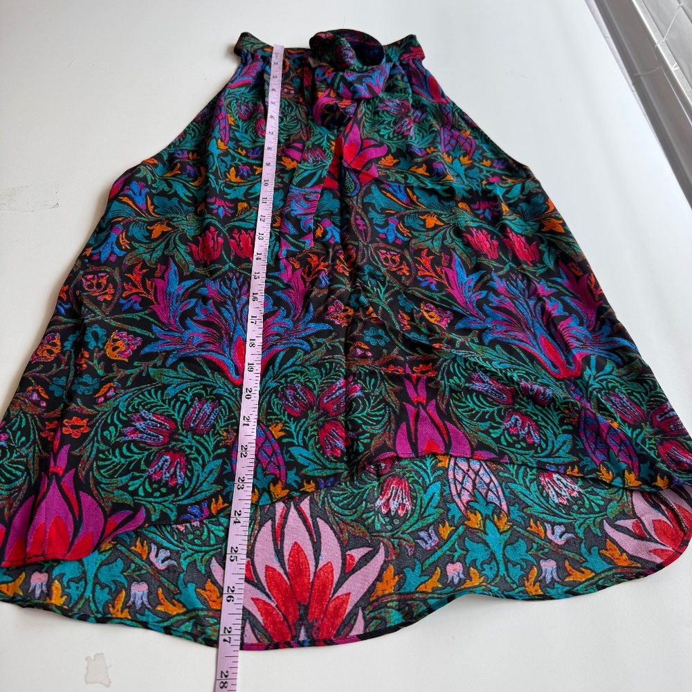 *Vintage Nicole Miller Artelier Womens Black Multicolor Floral Silk Halter Top - Picture 10 of 10